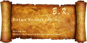 Balga Krisztián névjegykártya