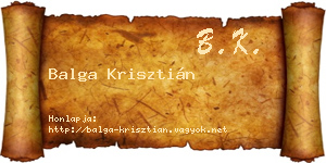 Balga Krisztián névjegykártya